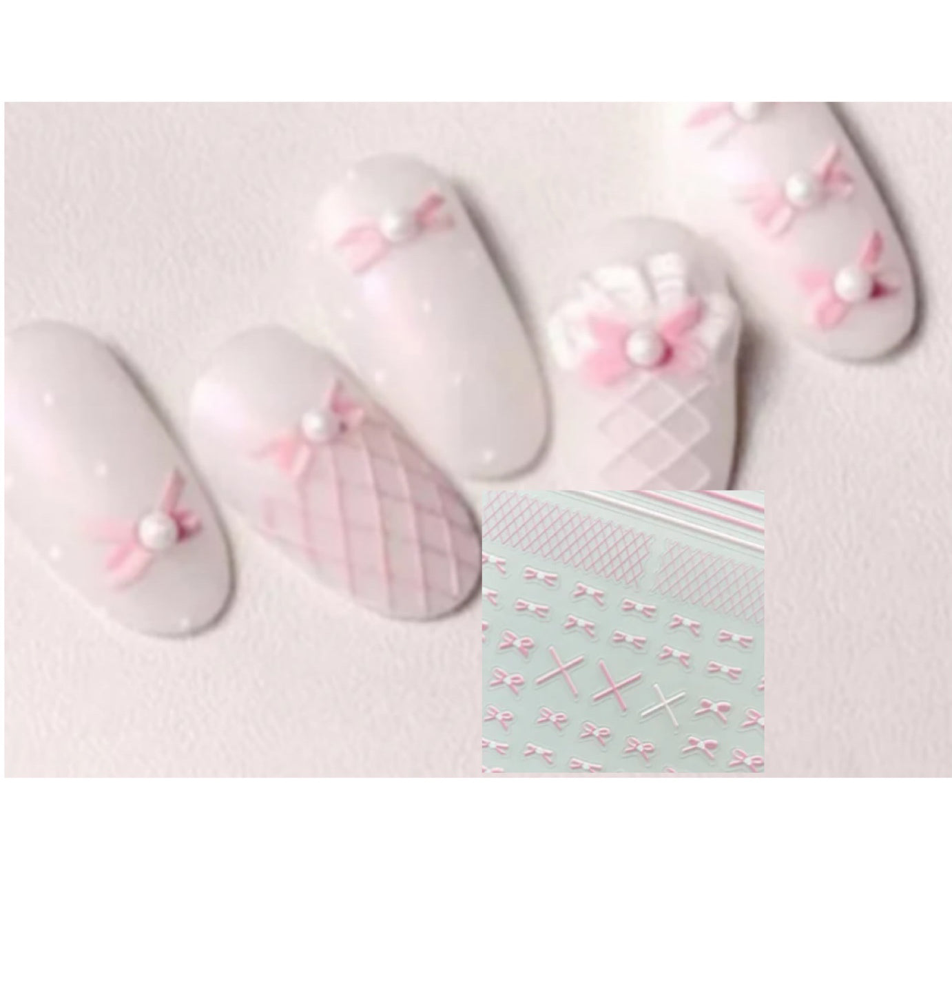 Bow Nail Decal Decoration