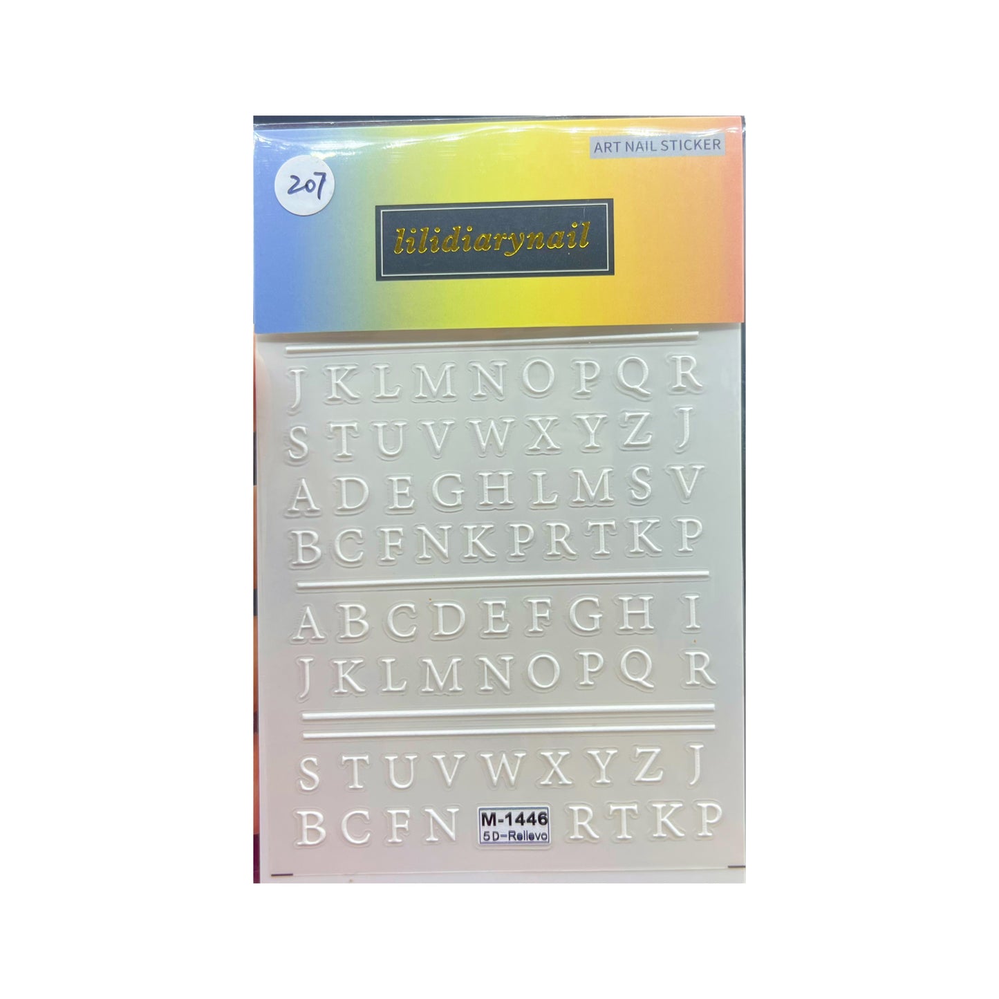Decorated With Letter Nail Stickers