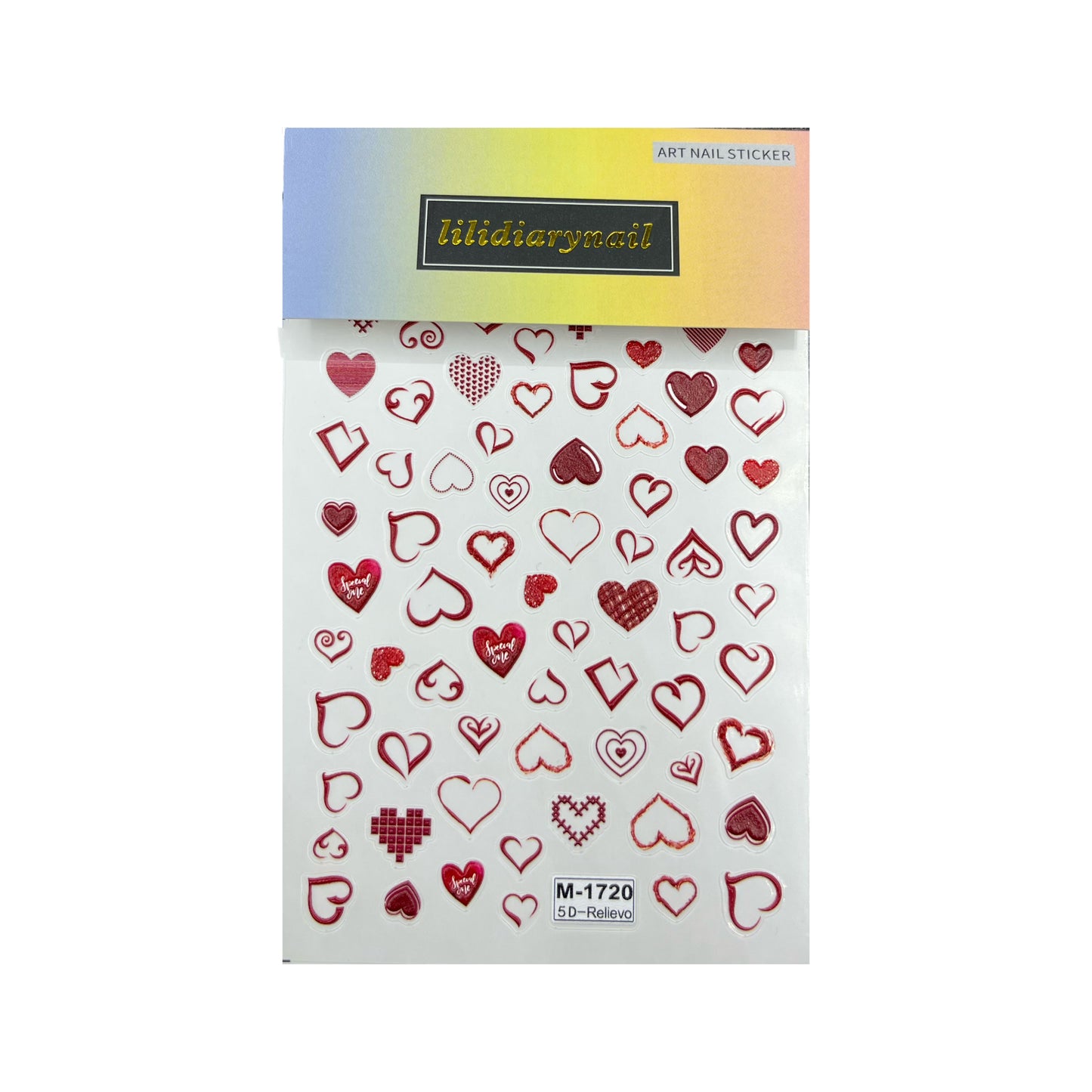 Decorated with Heart-shaped Nail Stickers