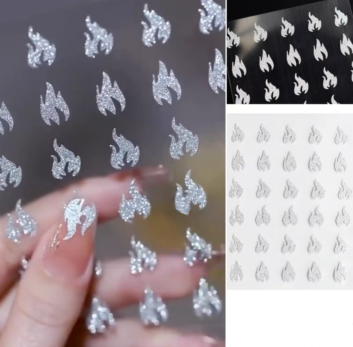 Silver Glitter Nail Sticker