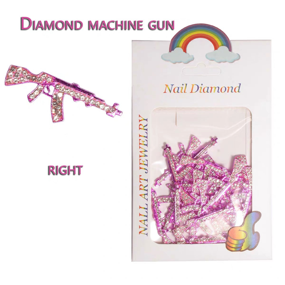 Pink Rabbit, AK Gun Model Nail Decoration