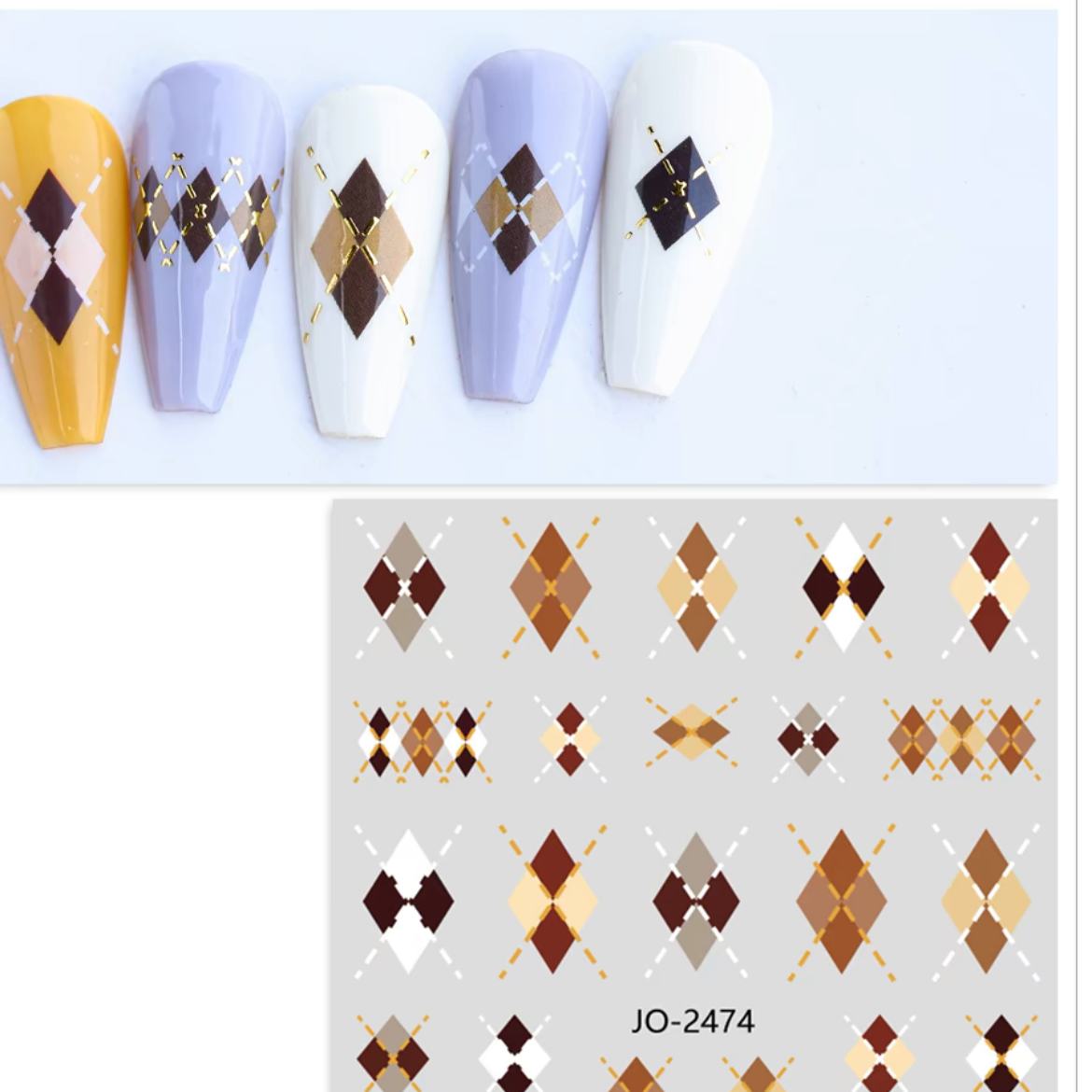 Argyle Nail Sticker