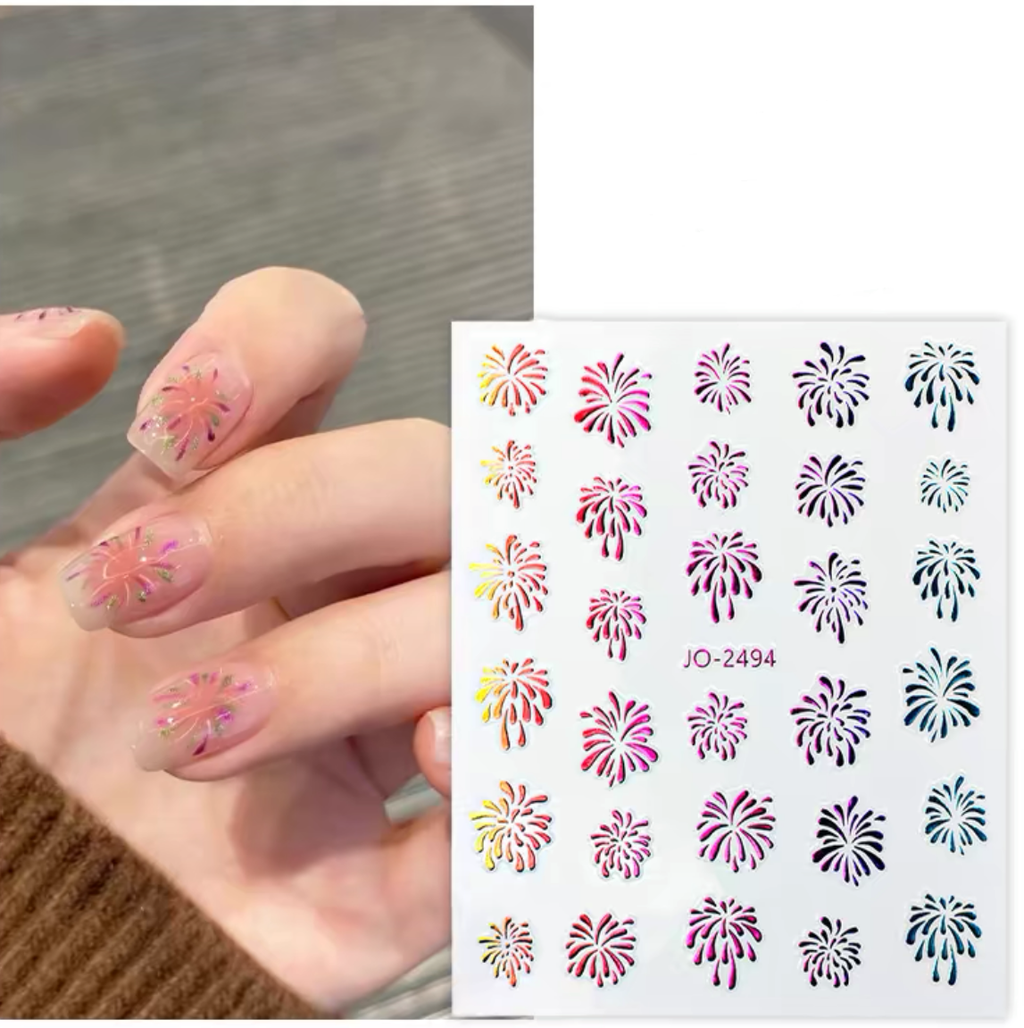 Fireworks Graphic Nail Sticker