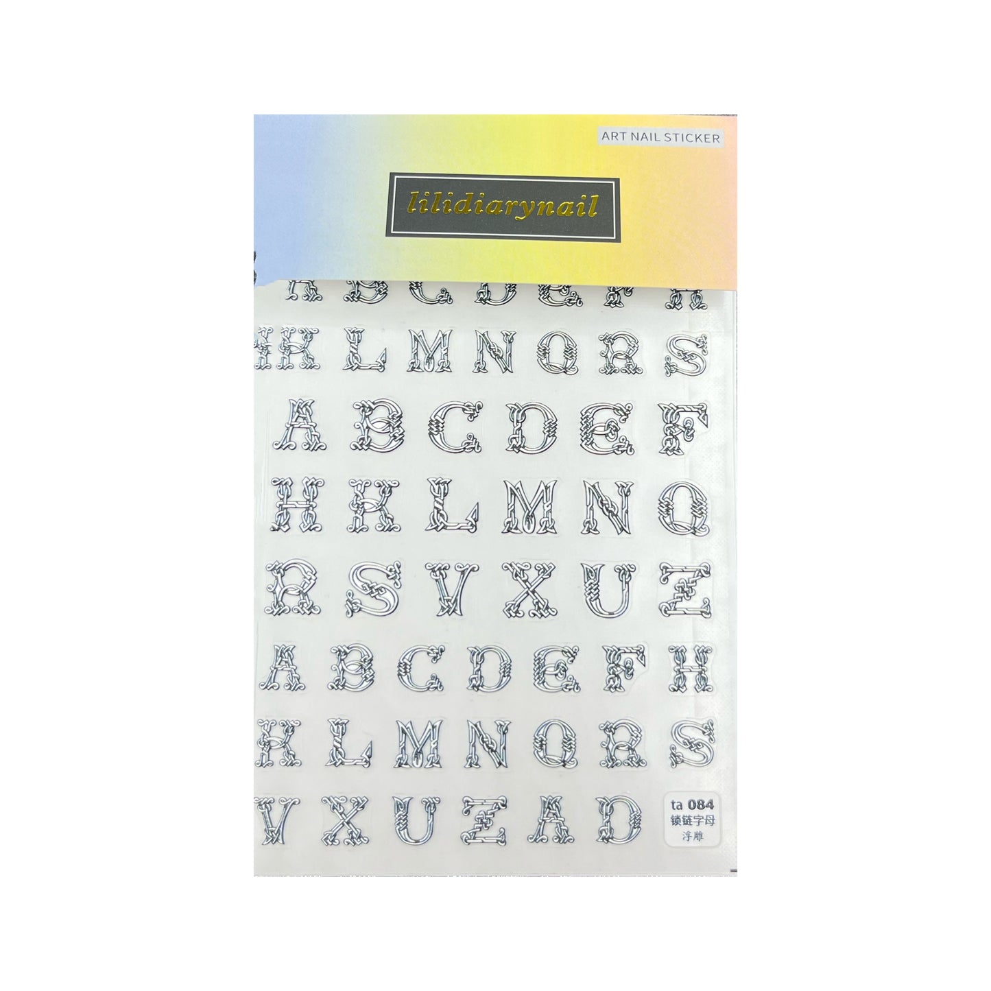 Decorated With Letter Nail Stickers