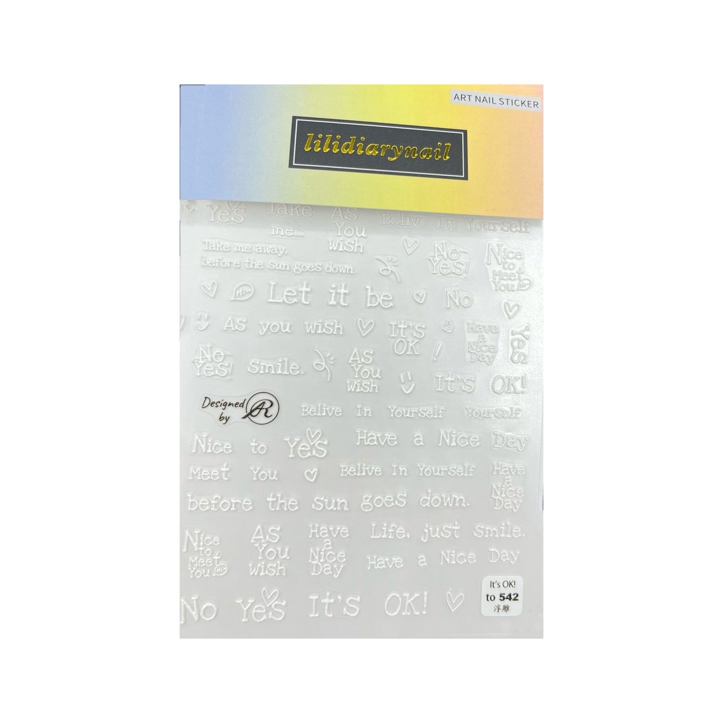 Decorated With Letter Nail Stickers