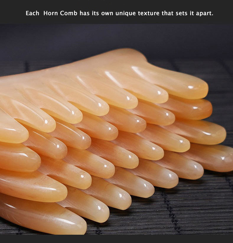Yellow Ox Horn Seven-tooth Meridian Comb