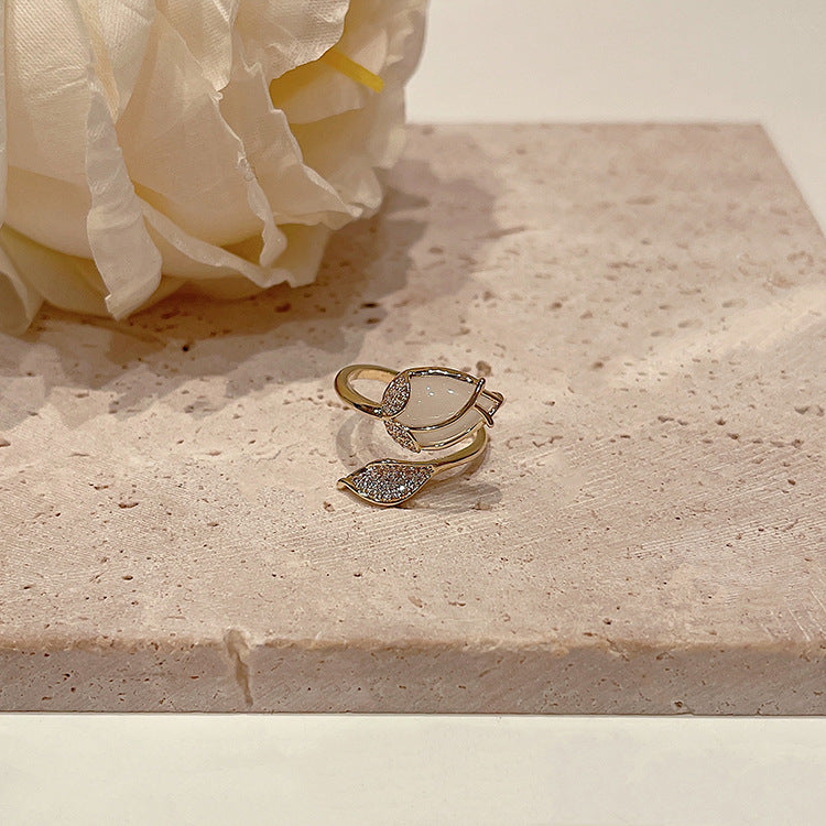 【R11】Tulip flower ring - size adjustable