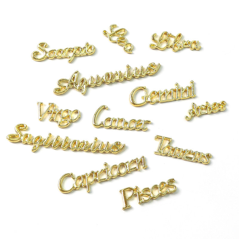 【P08】12pcs Constellation Design Nail Art Decoration