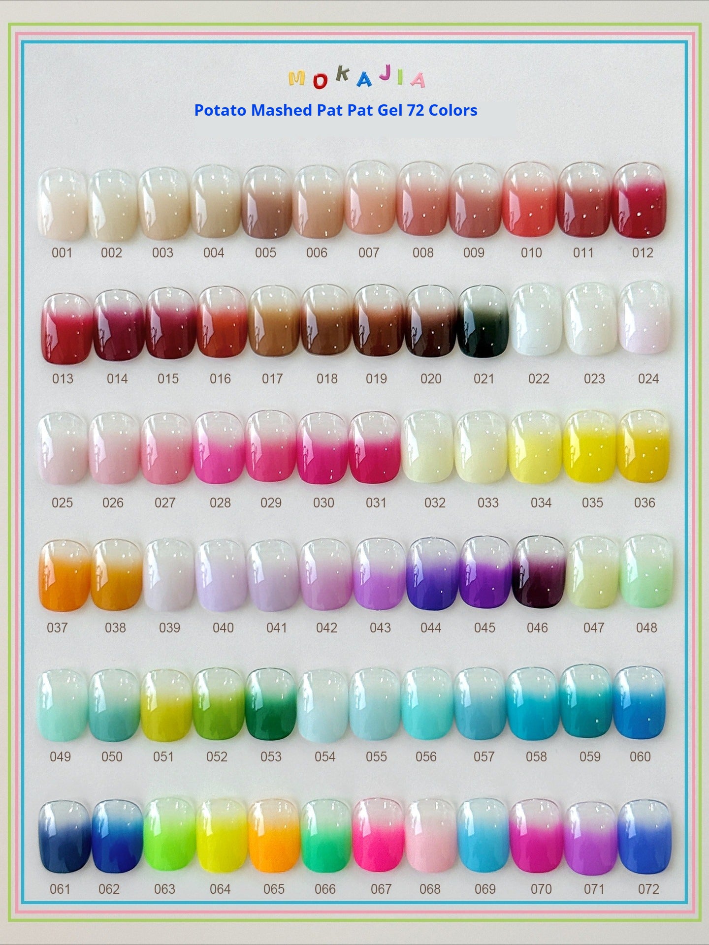 MOKAJIA -72 Colors Pat Pat Gel Palette