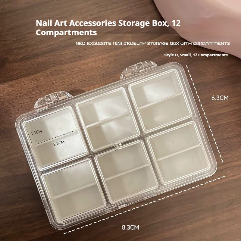 Nail Art Accessory Organizer with Anti-Mixing Compartments, 48-Grid & 24-Grid