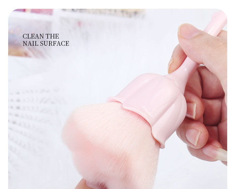 Japanese Style Nail Art Brush Rose Design Dust Cleaner
