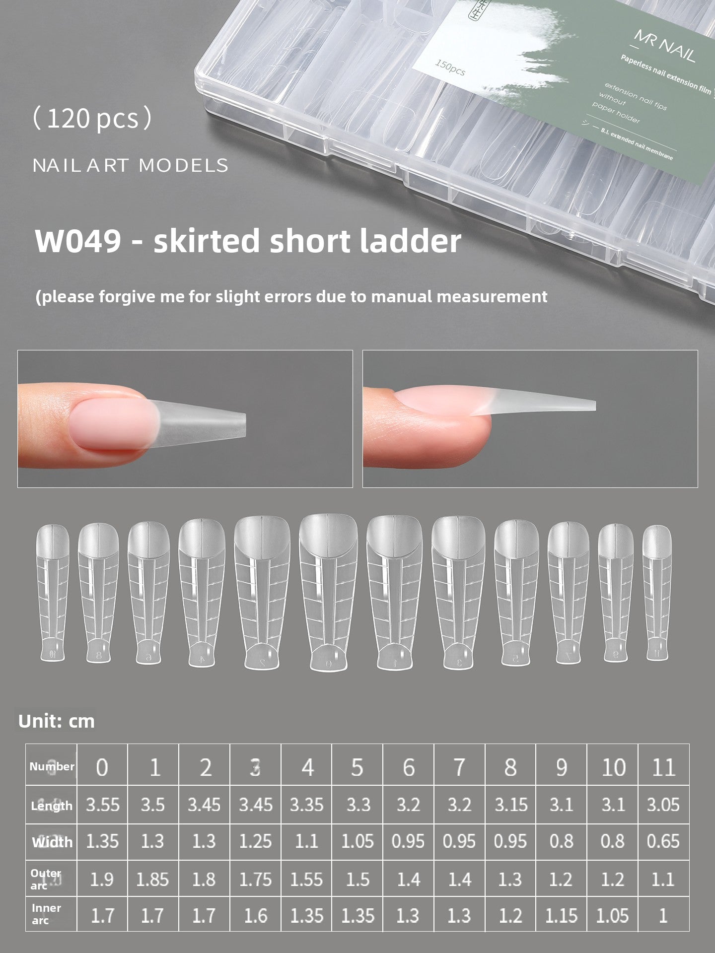 MR NAIL French Nail Forms & 3D Acrylic Builder Gel  Quick Extension Self-leveling