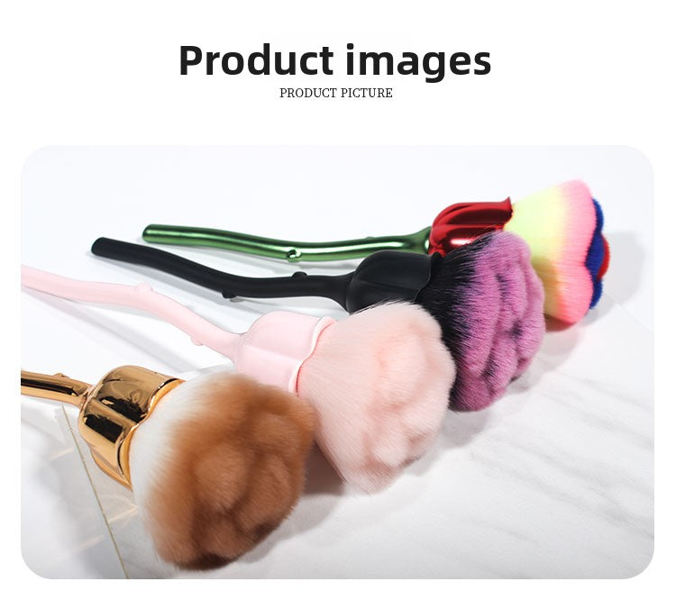 Japanese Style Nail Art Brush Rose Design Dust Cleaner