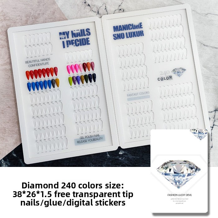 High Quality Acrylic Nail Art Swatch Book 200 /240 /308 Colors for Professional Salon and Home Use