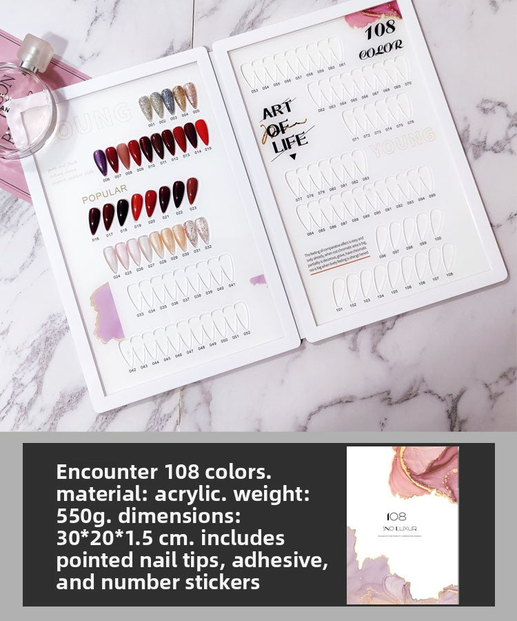 High Quality Acrylic Nail Art Swatch Book 200 /240 /308 Colors for Professional Salon and Home Use