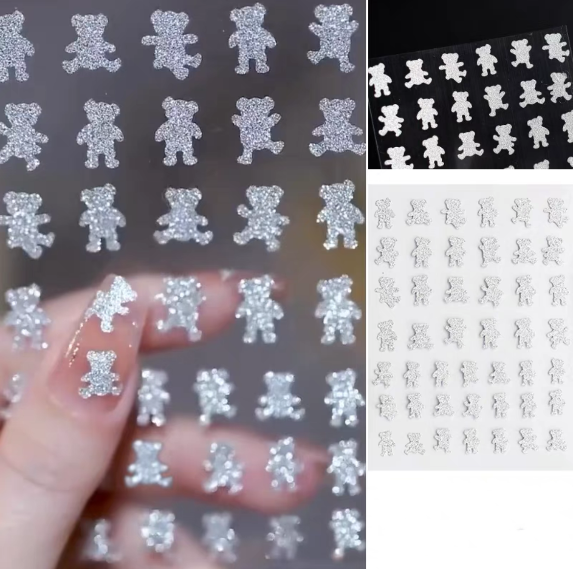 Silver Glitter Nail Sticker