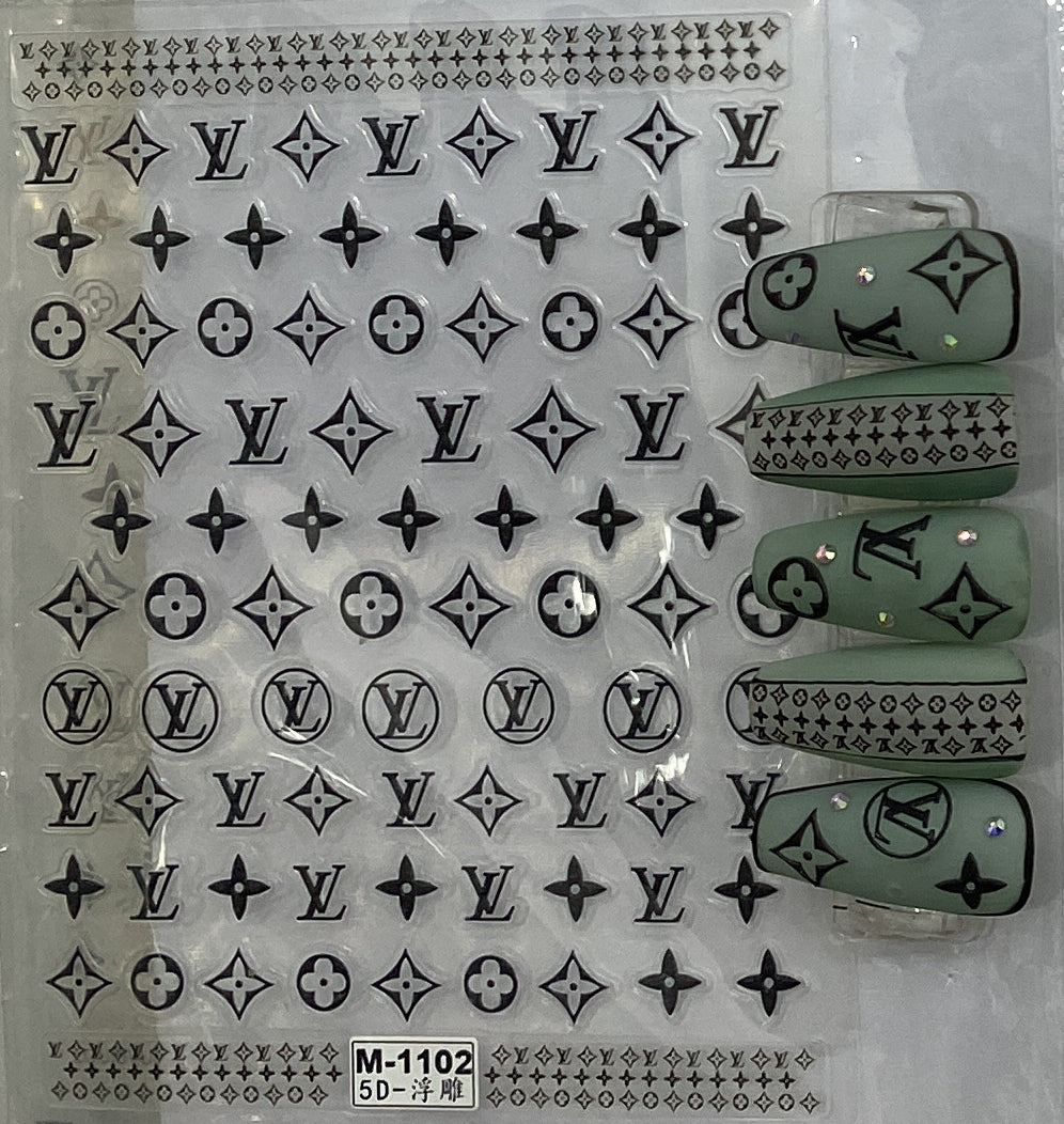 5D Luxury Designer LOGO Nail Stickers -Collection