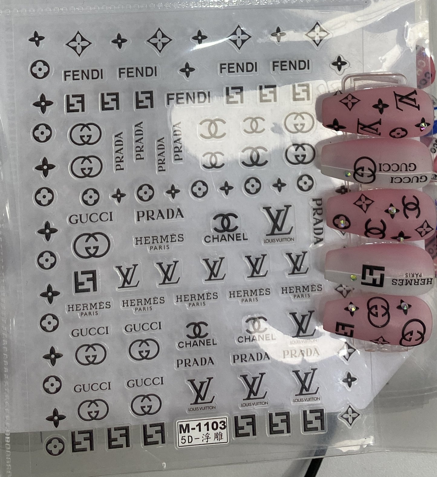 5D Luxury Designer LOGO Nail Stickers -Collection