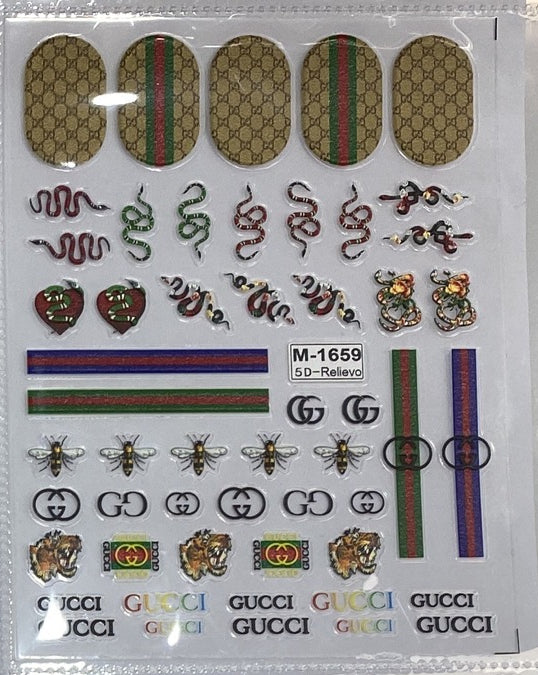 5D Luxury Designer LOGO Nail Stickers -Collection