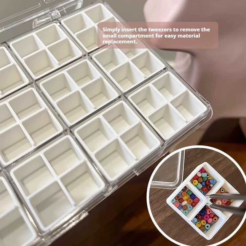 Nail Art Accessory Organizer with Anti-Mixing Compartments, 48-Grid & 24-Grid