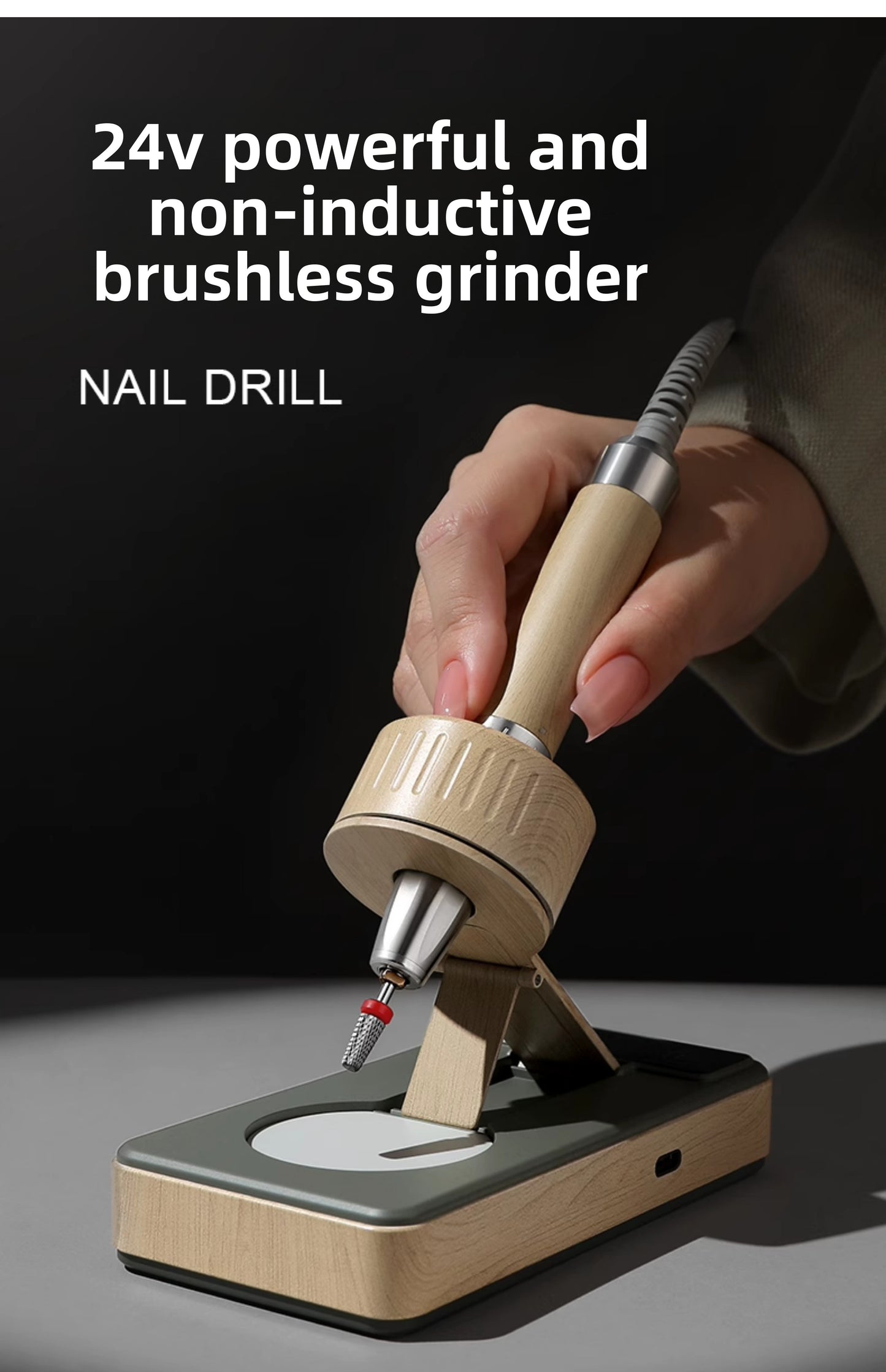 Mr Nail Electric Nail Drill Machine Professional Salon Use for Acrylic Gel Removal Cordless Low Noise