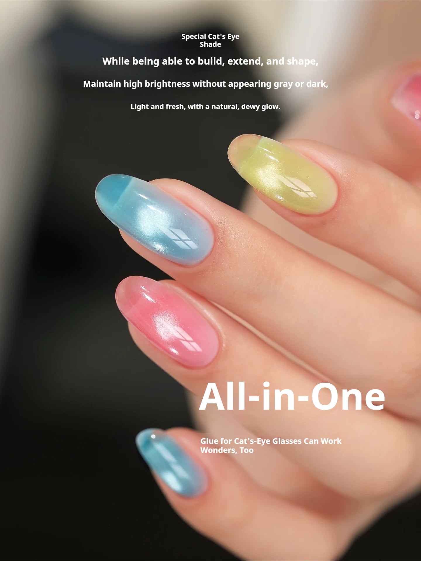 MR NAIL Building Cat Eye Extension Gel Nail Polish Gel, 2026 New Glass Bead Nail Film Mold-filling Cat Eye Gel