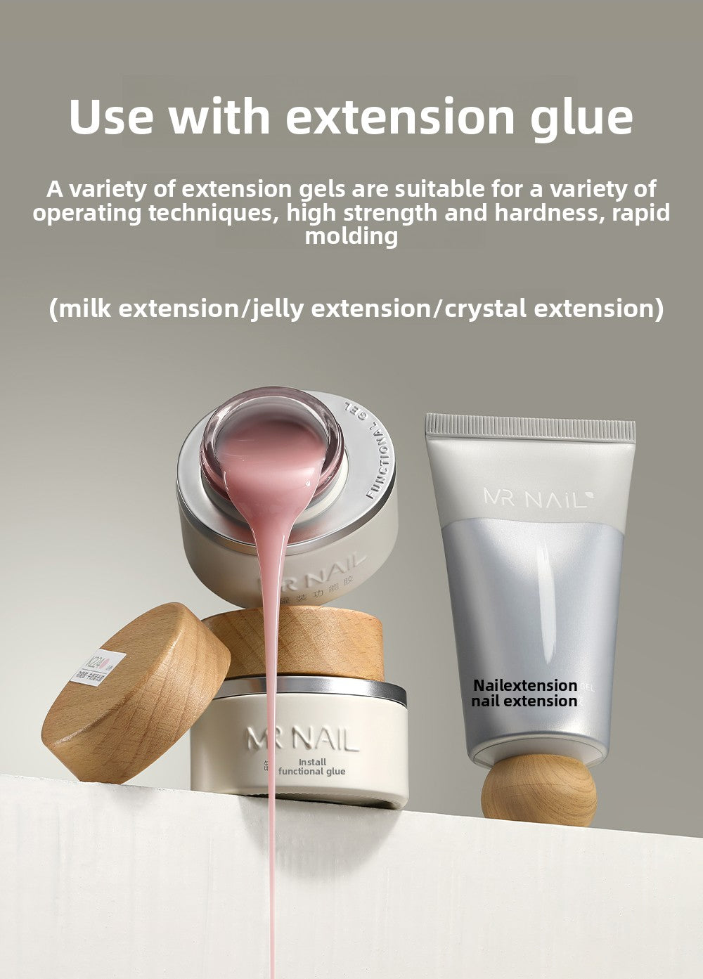 MR NAIL French Nail Forms & 3D Acrylic Builder Gel  Quick Extension Self-leveling