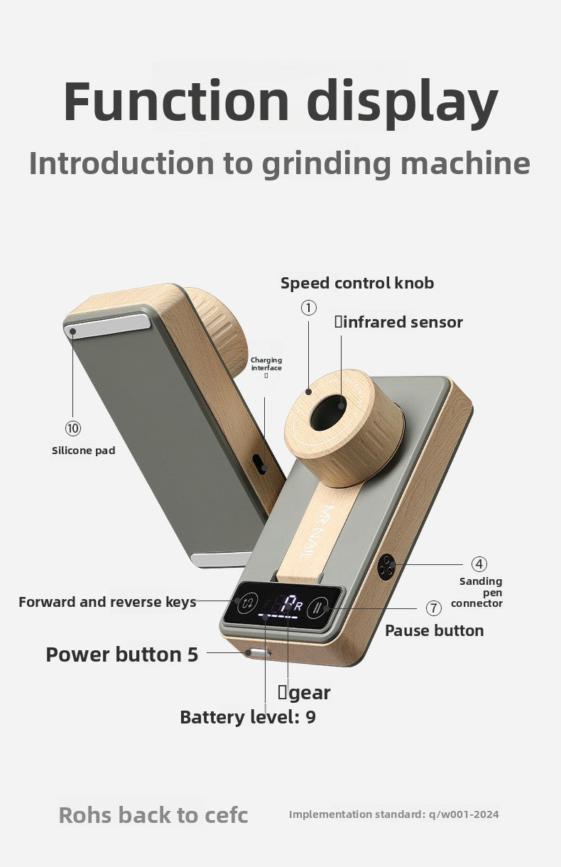 Mr Nail Electric Nail Drill Machine Professional Salon Use for Acrylic Gel Removal Cordless Low Noise