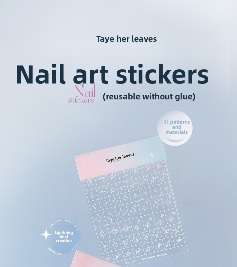 TAYE Nail Art Stickers Self-Adhesive French Heart Designs