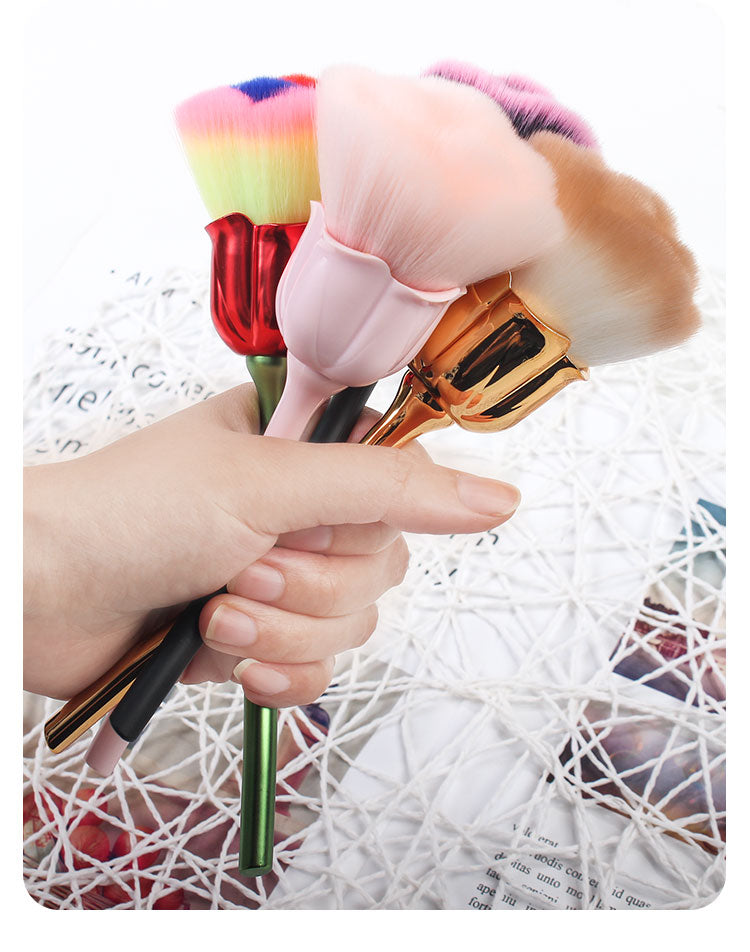 Japanese Style Nail Art Brush Rose Design Dust Cleaner