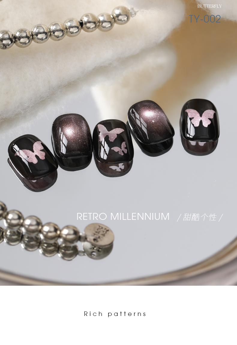 TAYE Nail Art Stickers Self-Adhesive French Heart Designs