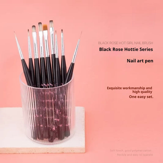 Black Pink Bow Nail Art Brush