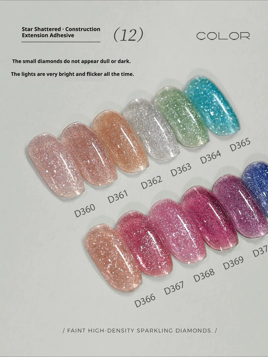 Nail Diamond Extension Gel, Fine Glitter Builder Gel, Shaping UV Gel, Paper-Free Quick Extension, Specialized for Nail Salons