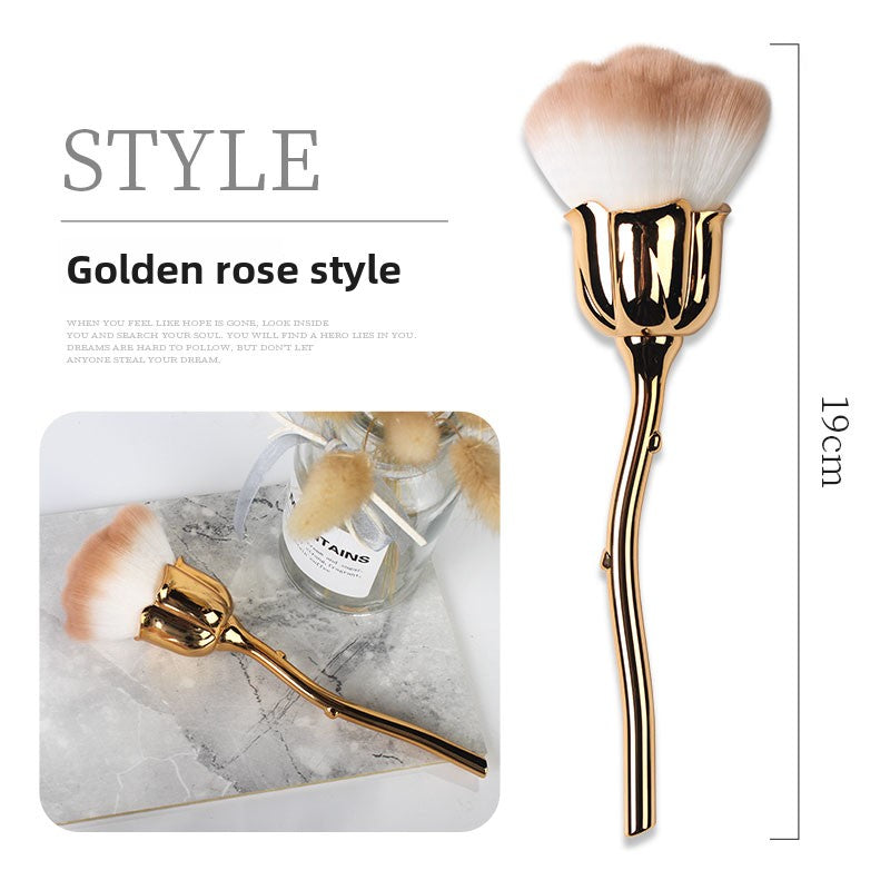 Japanese Style Nail Art Brush Rose Design Dust Cleaner