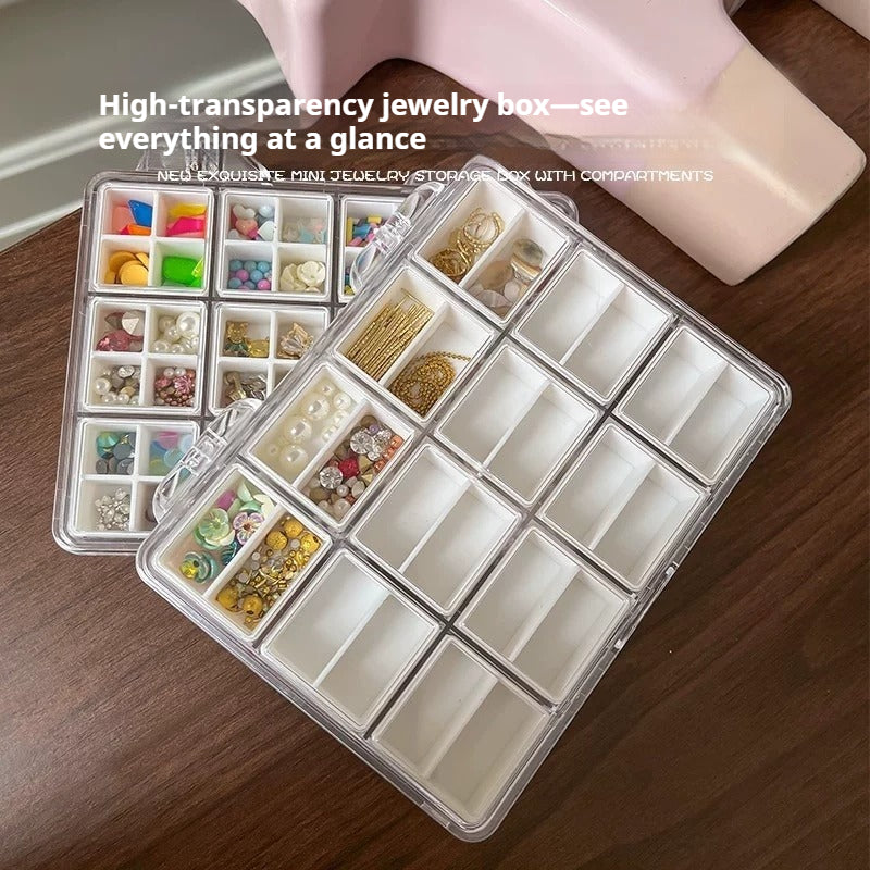 Nail Art Accessory Organizer with Anti-Mixing Compartments, 48-Grid & 24-Grid