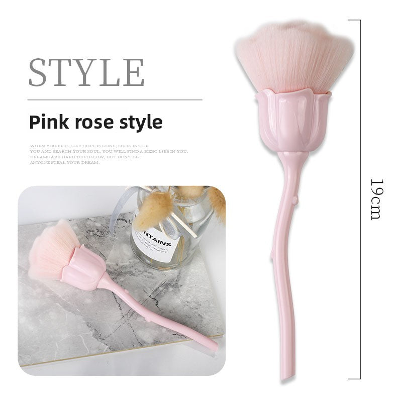 Japanese Style Nail Art Brush Rose Design Dust Cleaner