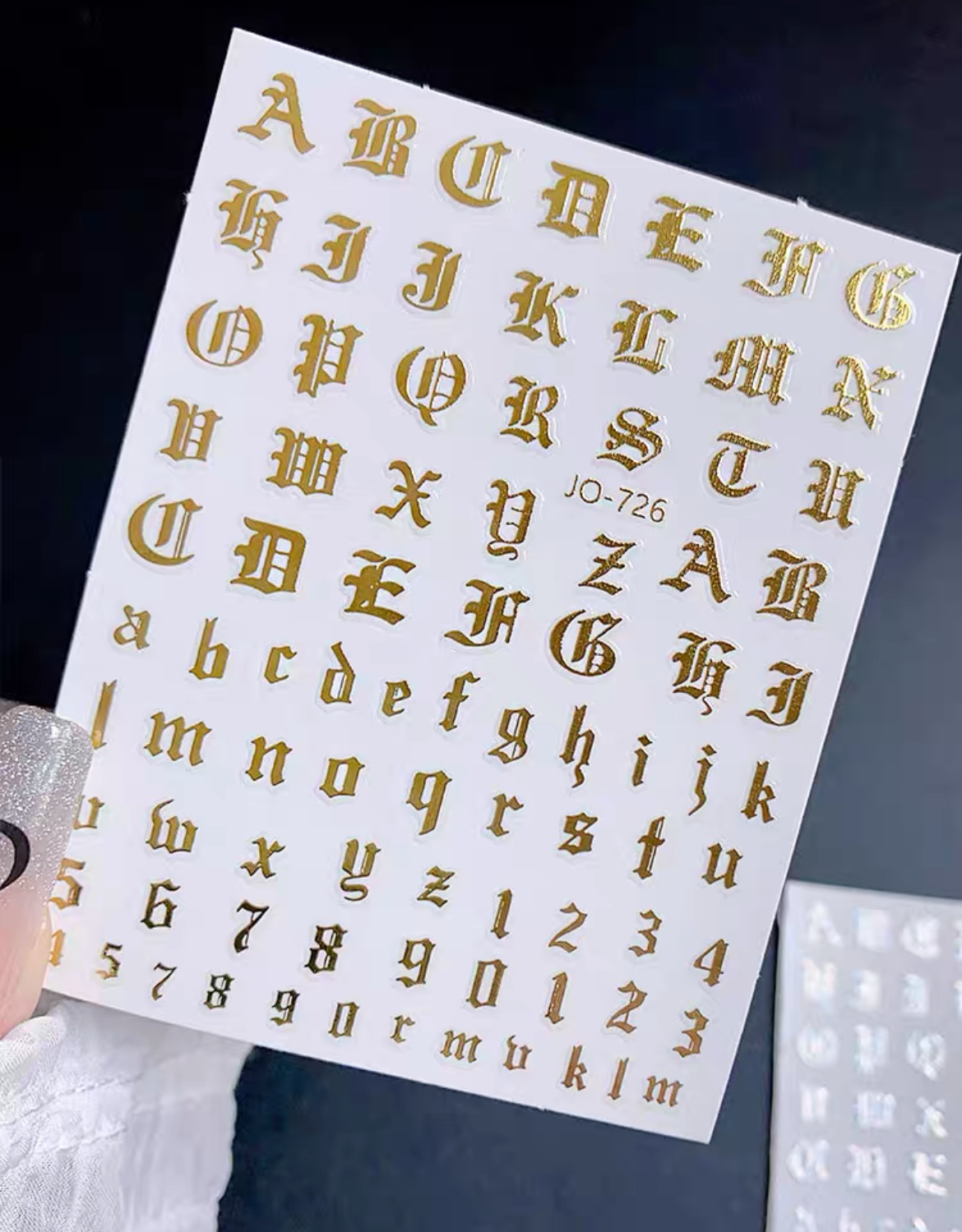 JO-Alphabet and Gothic Letter Nail Stickers