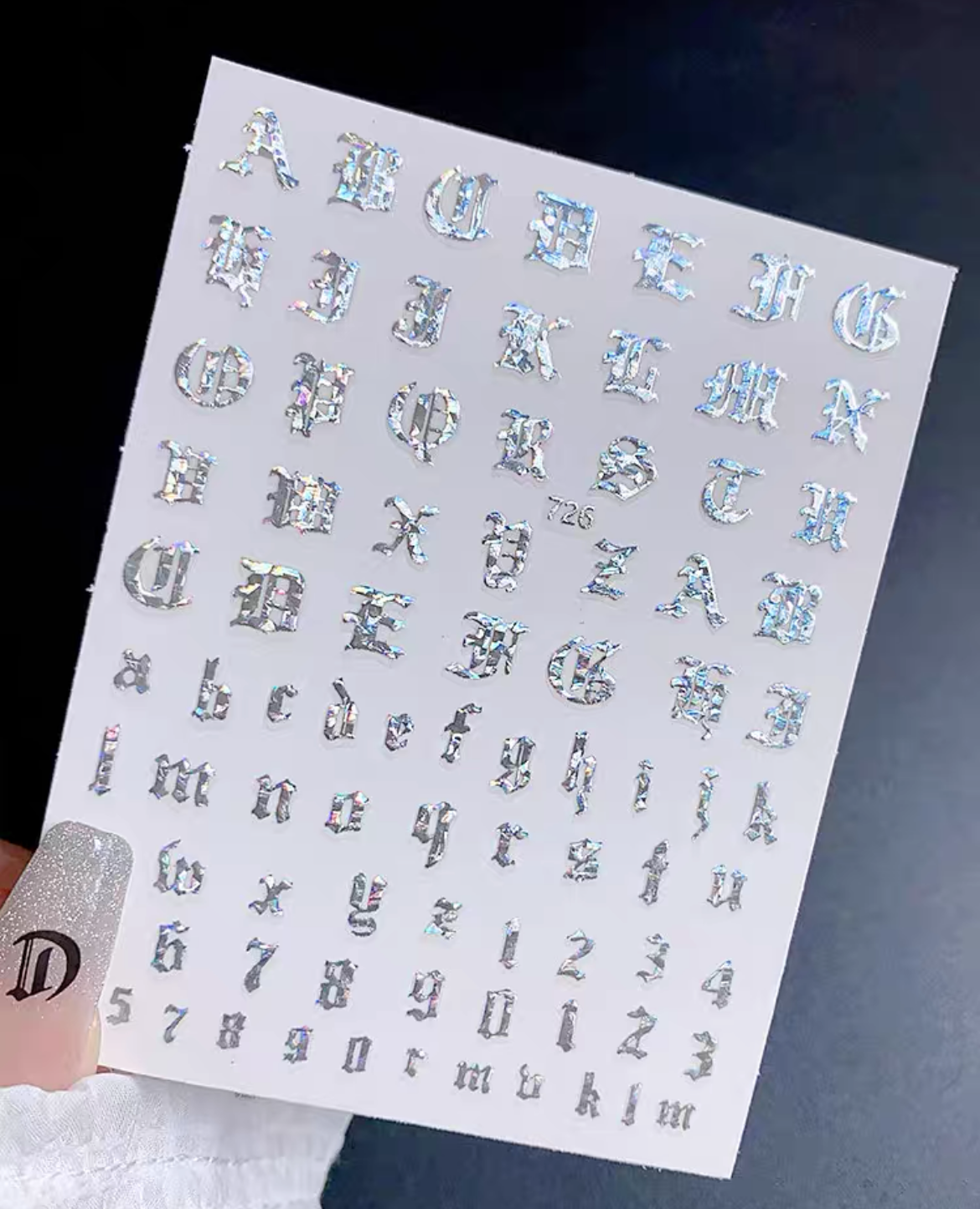 JO-Alphabet and Gothic Letter Nail Stickers