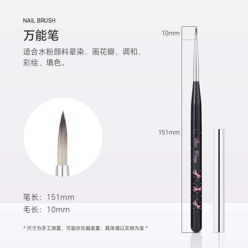 Black Pink Bow Nail Art Brush