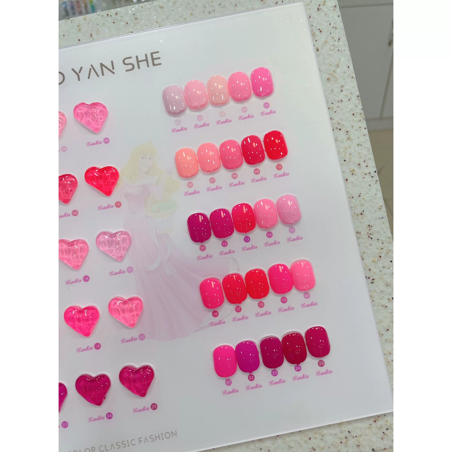 Jiao Yan She Barbie Pink 25-color Nail Polish Gel Set