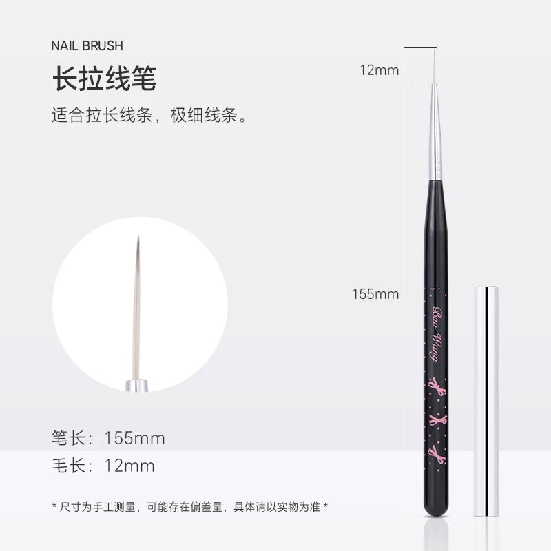 Black Pink Bow Nail Art Brush