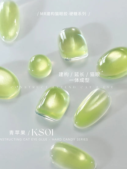 MR NAIL Building Cat Eye Extension Gel Nail Polish Gel, 2026 New Glass Bead Nail Film Mold-filling Cat Eye Gel