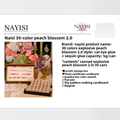 NAYISI 30 Colors Glitter and Cat Eye Collection