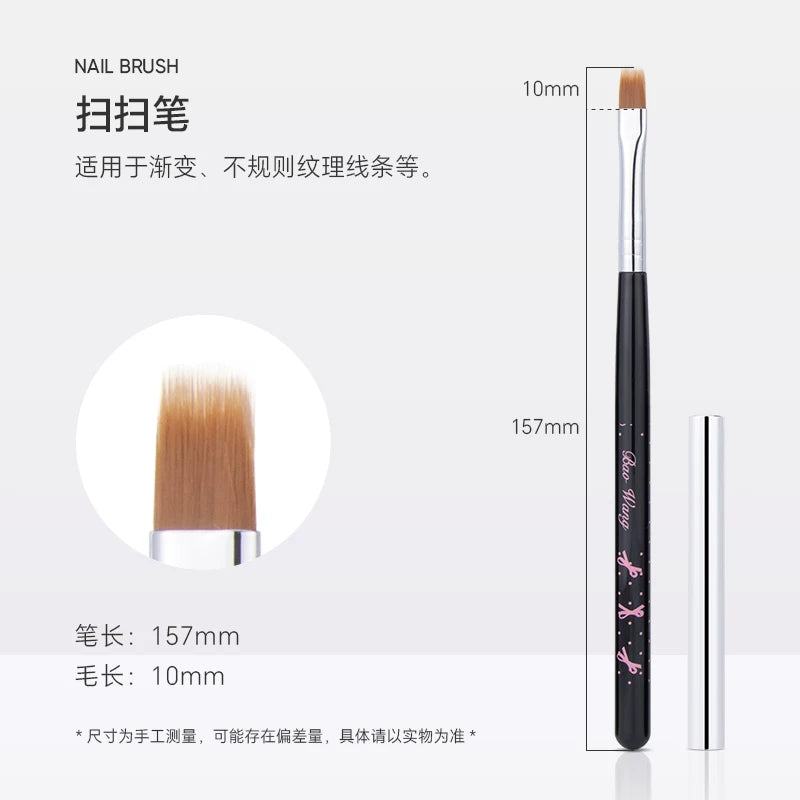 Black Pink Bow Nail Art Brush