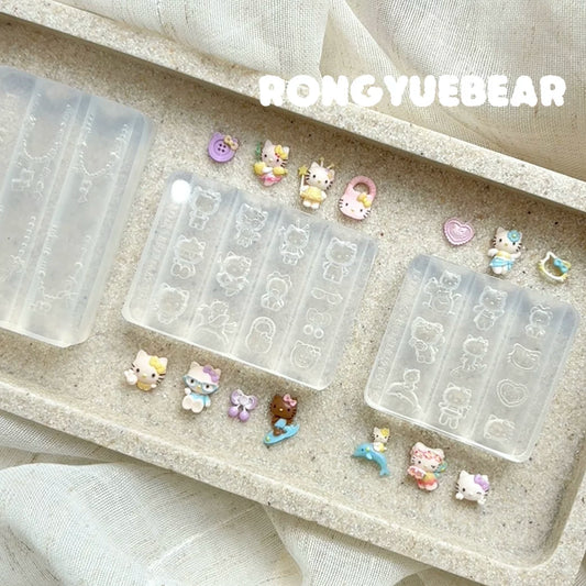 RONGYUEBEAR Cute Hellokitty 3d Charms Molds