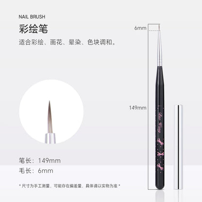 Black Pink Bow Nail Art Brush