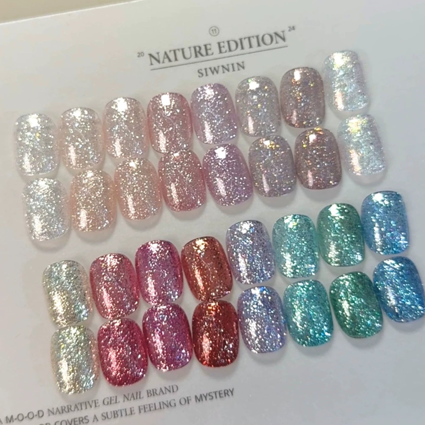 MOKAJIA Nail New Glitter Gel, Ultra-Shiny Hydrating Opal Crushed Diamond Gel
