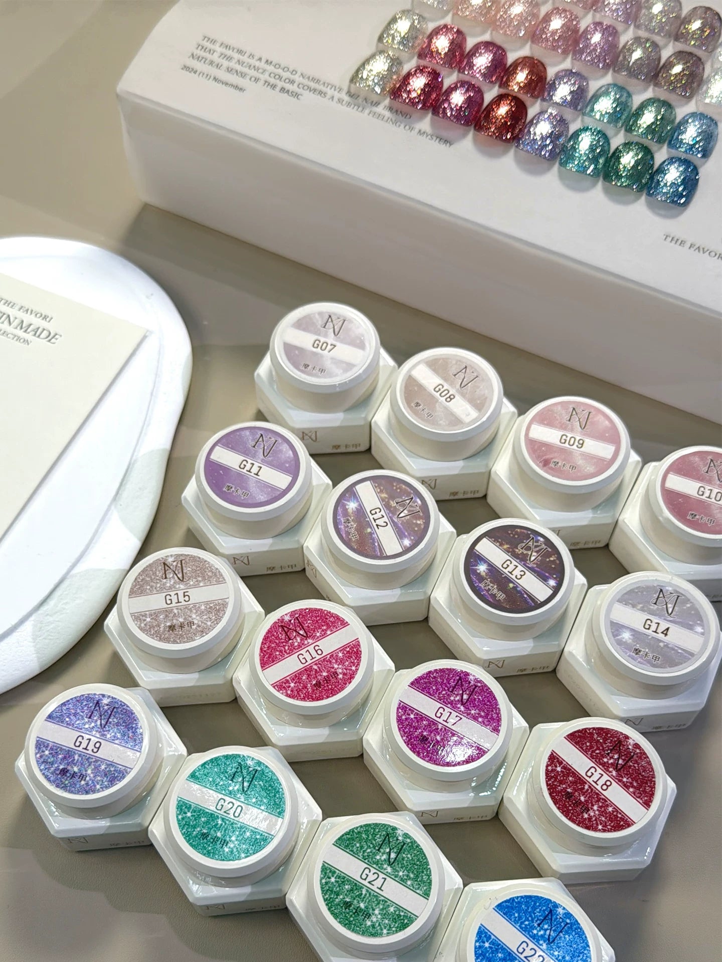 MOKAJIA Nail New Glitter Gel, Ultra-Shiny Hydrating Opal Crushed Diamond Gel