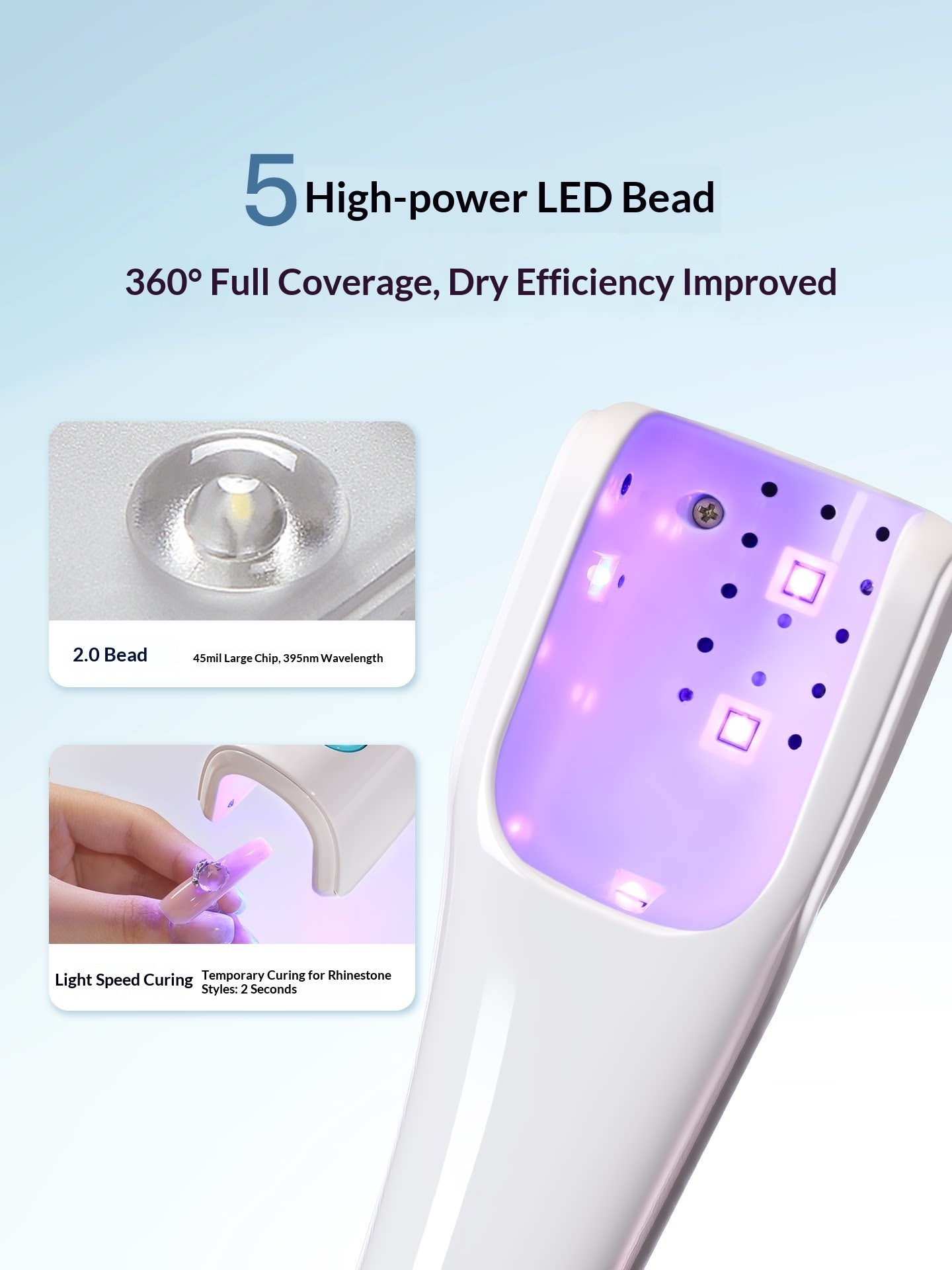 TAYE- Compact Portable Rechargeable Quick-Drying LED Hand Nail Lamp