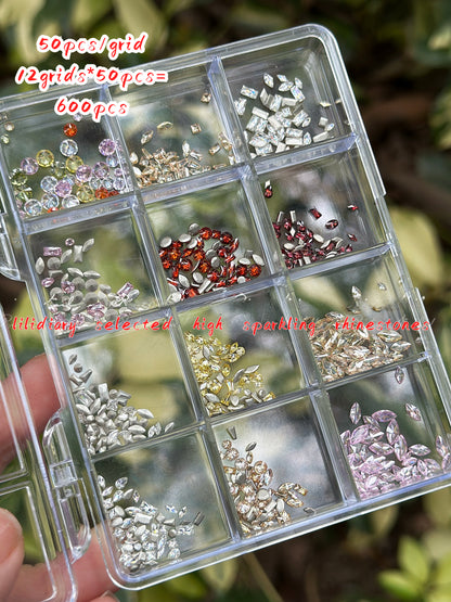 600pcs Flat Back Zircon Gem Stone for Nail Art Design